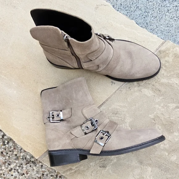Nwot Kendall+Kylie Nori Suede Buckle Strap Moto Ankle Boot Tan Women's boots8,5M - Picture 4 of 16